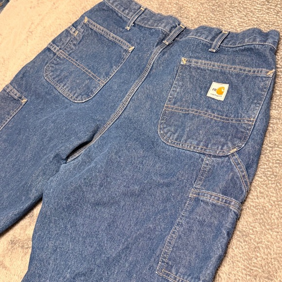 Carhartt Other - Carhartt FR Flame Resistant Work Pants Mens 38x32 Blue Cotton Carpenter Jeans